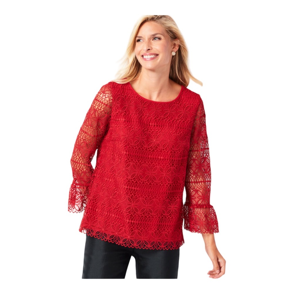 Talbots Floral Lace Top